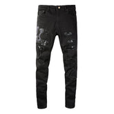 Snake Embroidered Jeans