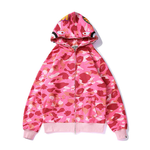 Camouflage Zip Hoodie Coat