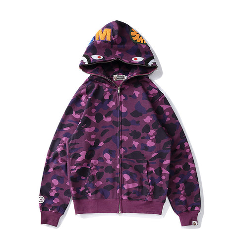 Camouflage Zip Hoodie Coat