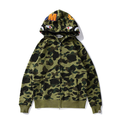 Camouflage Zip Hoodie Coat