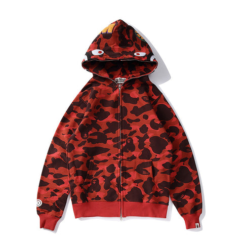 Camouflage Zip Hoodie Coat