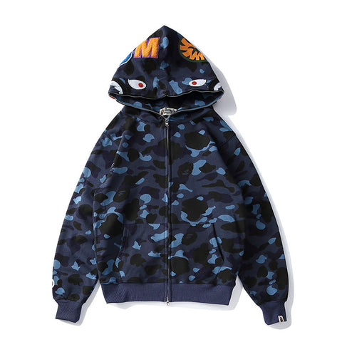 Camouflage Zip Hoodie Coat