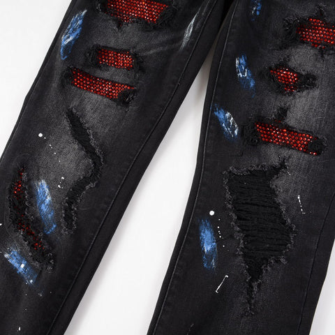 Ripped Patch Jeans