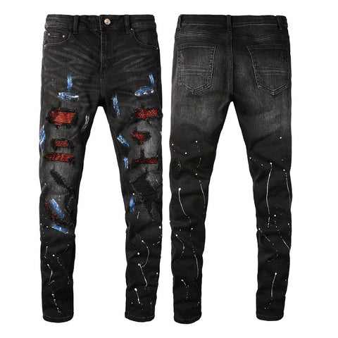 Ripped Patch Jeans