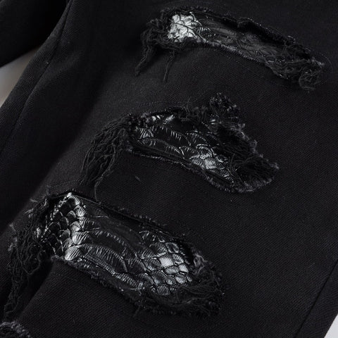 Snake Embroidered Jeans